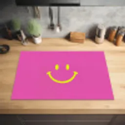 Smiley - Vrolijk - Roze Inductie beschermer vinyl 3mm klein -sfeer5
