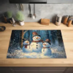 Sneeuwpop - Sneeuw - Winter - Bos Inductie beschermer vinyl 3mm klein -sfeer5