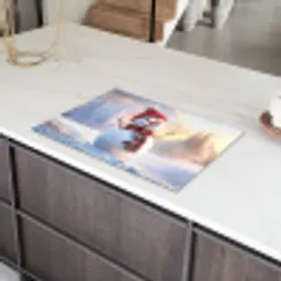 Sneeuwpop - Zonsondergang - Wit Inductie beschermer vinyl 3mm klein -sfeer8