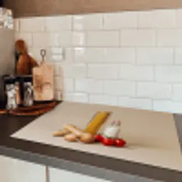 Spaghetti - Melk - Tomaten - Eieren - Brood Inductie beschermer vinyl 3mm klein -sfeer3