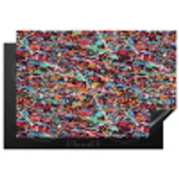 Spat - Abstract - Waterverf - Multi Inductie beschermer vinyl 3mm klein 276 -3d