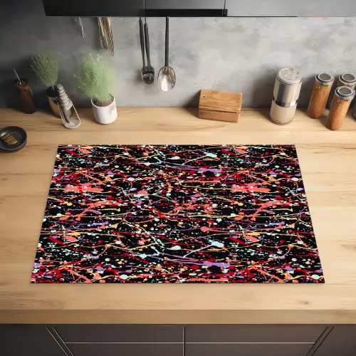 Spat - Abstract - Waterverf - Zacht Inductie beschermer vinyl 3mm klein 276 -sfeer5