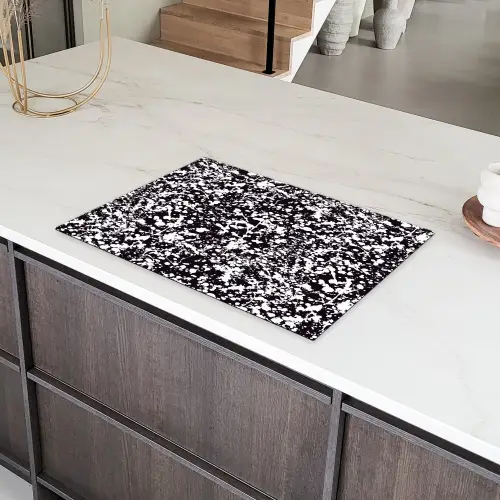 Spat - Stippen - Zwart - Wit Inductie beschermer vinyl 3mm klein 276 -sfeer8