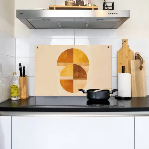 Cirkels - Geel - Minimalistisch Inductie beschemer met haakjes klein -sfeer2
