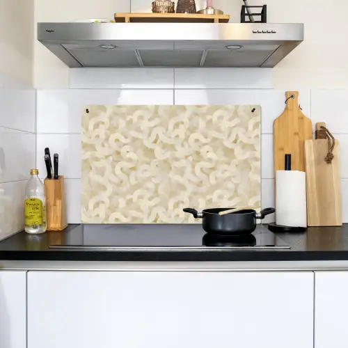 Abstract - Lijnen - Beige Inductie beschemer met haakjes klein 777 -sfeer2