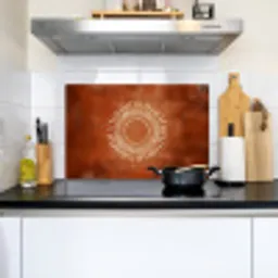 Abstract - Lijnen - Zonnestralen - Roodbruin Inductie beschemer met haakjes klein -sfeer2