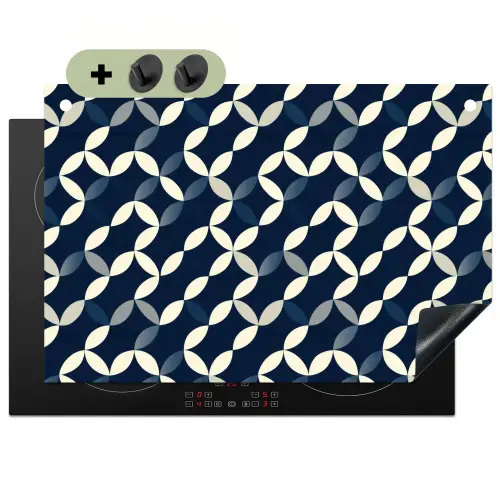 Abstract - Patroon - Blauw Inductie beschemer met haakjes klein 777 -3d