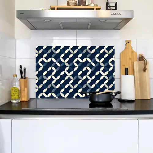 Abstract - Patroon - Blauw Inductie beschemer met haakjes klein 777 -sfeer2