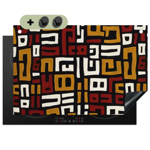 Abstract - Patroon - Rood Inductie beschemer met haakjes klein -3d