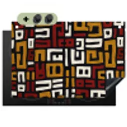 Abstract - Patroon - Rood Inductie beschemer met haakjes klein -3d