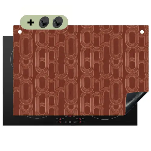Abstract - Textuur - Bruin Inductie beschemer met haakjes klein 777 -3d