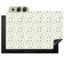 Abstract - Structuur - Grijs - Wit Inductie beschemer met haakjes klein 777 -3d