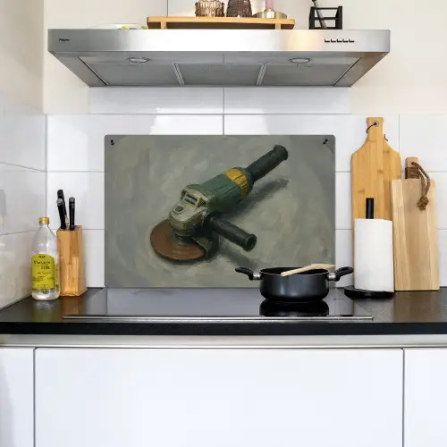 Haakse slijper - Schilderij - Gereedschap Inductie beschemer met haakjes klein -sfeer2