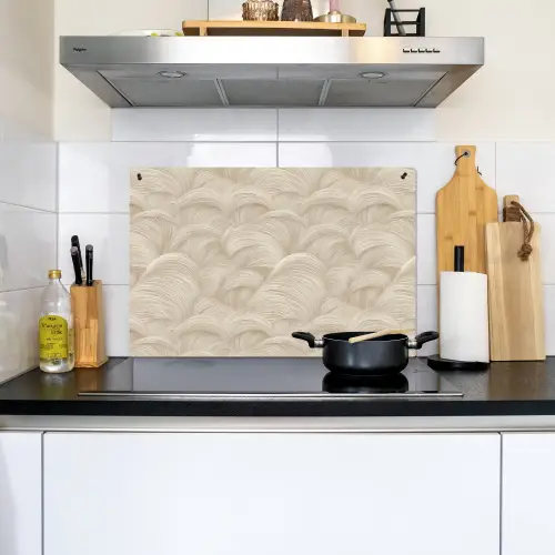 Bogen - Patroon - Beige Inductie beschemer met haakjes klein 777 -sfeer2