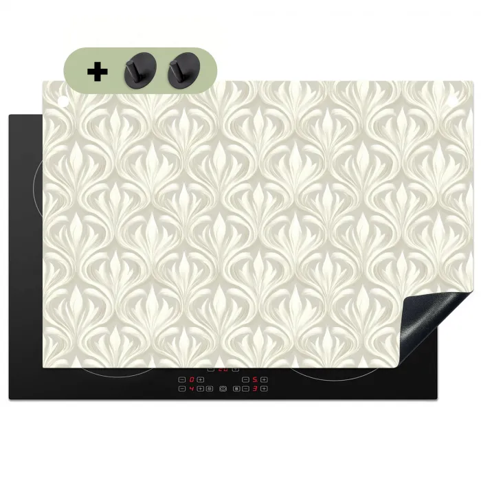 Barok - Patroon - Beige Inductie beschemer met haakjes klein 777 -3d