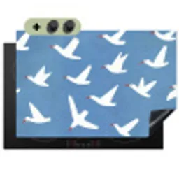 Vogels - Wit - Patroon Inductie beschemer met haakjes klein -3d