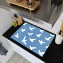 Vogels - Wit - Patroon Inductie beschemer met haakjes klein -sfeer1