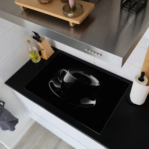 Zwart - Koffie - Kopje Inductie beschemer met haakjes klein -sfeer1
