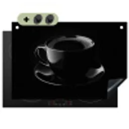 Zwart - Koffie - Kopje Inductie beschemer met haakjes klein -3d