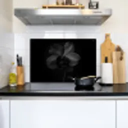 Zwart - Bloem - Orchidee Inductie beschemer met haakjes klein -sfeer2