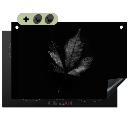 Zwart - Blad Inductie beschemer met haakjes klein -3d