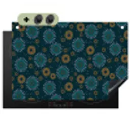 Blauw - Patroon - Retro Inductie beschemer met haakjes klein 777 -3d
