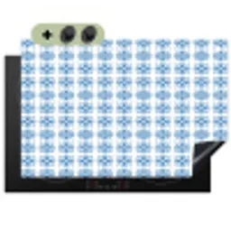 Zee - Sfeer - Blauw - Wit Inductie beschemer met haakjes klein 777 -3d