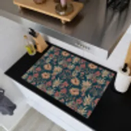 Botanisch - Patroon - Blauw Inductie beschemer met haakjes klein 777 -sfeer1