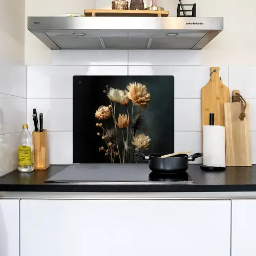 Boeket - Bloemen - Licht - Zwart Inductie beschemer met haakjes middel -sfeer2
