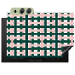 Vlechtpatroon - Groen - Roze - Grafisch Inductie beschemer met haakjes klein 777 -3d