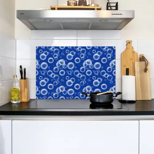 Bubbels - Patroon - Blauw Inductie beschemer met haakjes klein -sfeer2