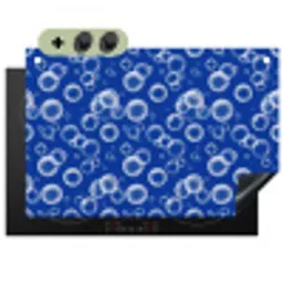 Bubbels - Patroon - Blauw Inductie beschemer met haakjes klein -3d