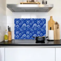 Bubbels - Patroon - Blauw Inductie beschemer met haakjes klein -sfeer2