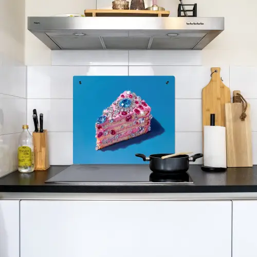 Taart - Edelstenen - Glitters - Roze Inductie beschemer met haakjes middel -sfeer2