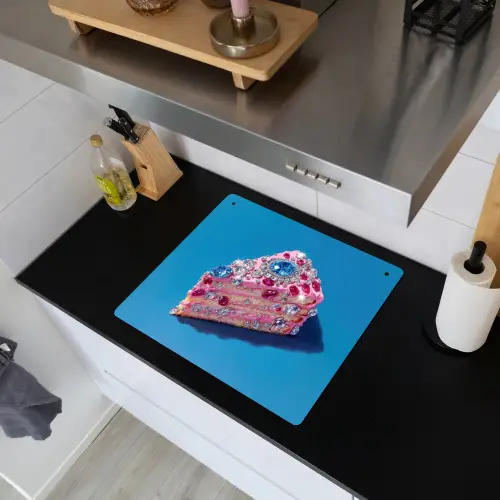 Taart - Edelstenen - Glitters - Roze Inductie beschemer met haakjes middel -sfeer1