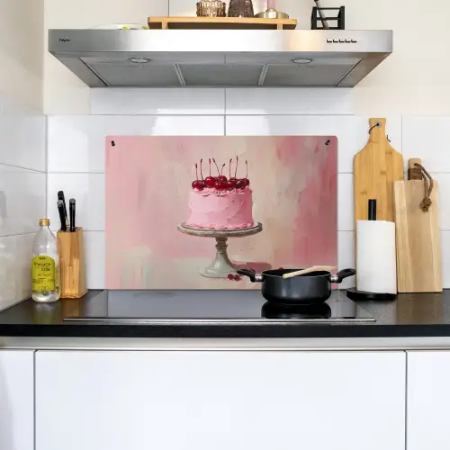 Taart - Pink - Cherry Inductie beschemer met haakjes klein -sfeer2