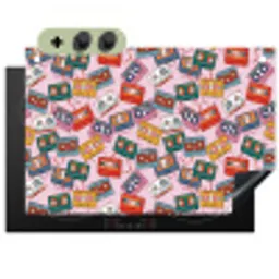 Cassette - Patroon - Roze Inductie beschemer met haakjes klein 777 -3d