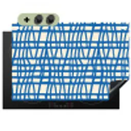 Ruitpatroon - Blauw - Crème Inductie beschemer met haakjes klein 777 -3d