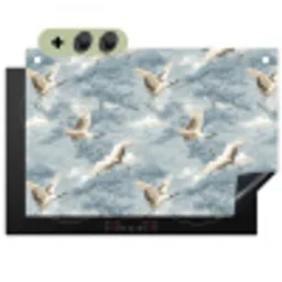 Wolken - Kraanvogels - Blauw Inductie beschemer met haakjes klein 777 -3d