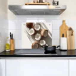 Kokosnoten - Bruin - Shaduw Inductie beschemer met haakjes middel -sfeer2