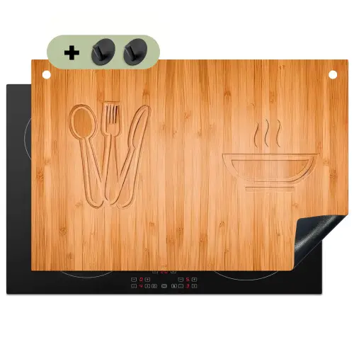 Culinaire Silhouetten Inductie beschemer met haakjes klein -3d