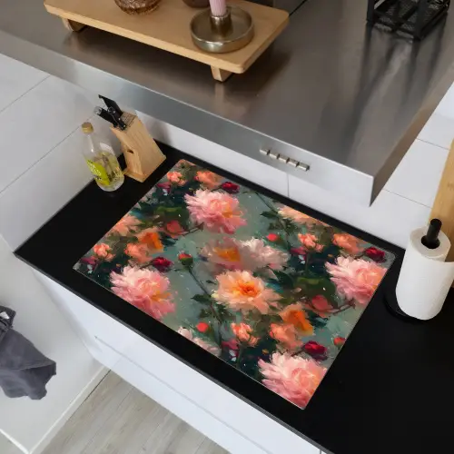 Dahlia - Bloemen - Patroon Inductie beschemer met haakjes klein 777 -sfeer1