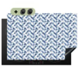 Diamant - Patroon - Blauw - Wit Inductie beschemer met haakjes klein 777 -3d