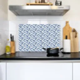 Diamant - Patroon - Blauw - Wit Inductie beschemer met haakjes klein 777 -sfeer2