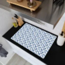 Diamant - Patroon - Blauw - Wit Inductie beschemer met haakjes klein 777 -sfeer1