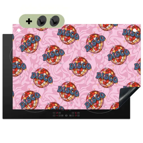 Disco - Bal - Patroon - Roze Inductie beschemer met haakjes klein 777 -3d