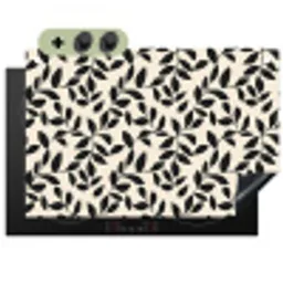 Elegant - Patroon - Zwart - Beige Inductie beschemer met haakjes klein 777 -3d