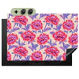 Bloemen - Patroon - Meerkleurig Inductie beschemer met haakjes klein 777 -3d