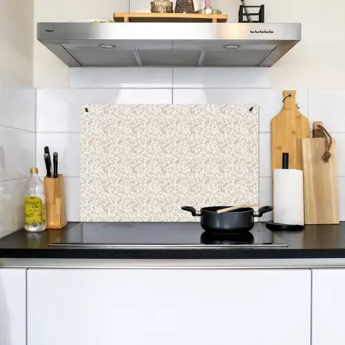 Bloemen - Patroon - Taupe Inductie beschemer met haakjes klein 777 -sfeer2
