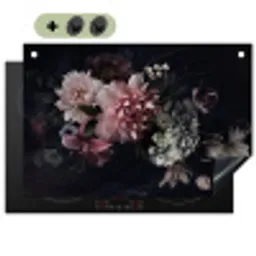Bloemen - Vintage - Roze Inductie beschemer met haakjes klein -3d